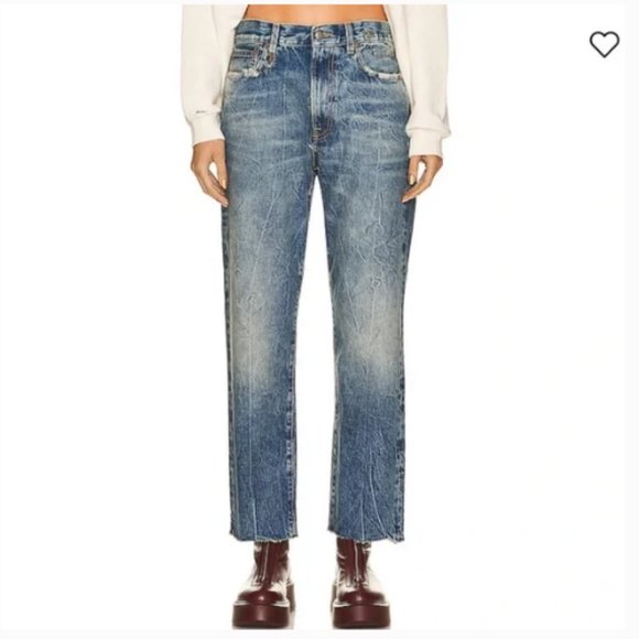 R13 Boyfriend Jeans in Dirty Kelly Size 26 - Picture 1 of 12